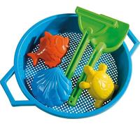 Set Beach with One-Handed Sieve, Molds, Spade and Rake 29 x 5 cm