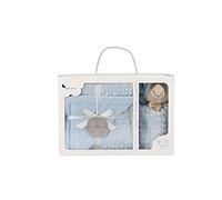 SET bebé Manta Scherpa con Dou Dou Oso, azul