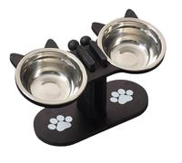 Set Bebedero Para Gatos Cuencos Elevables Ajustables De Madera | Bol comida gatos Almacenamiento Multimascota Gatito Senior Interior Hogar Viaje