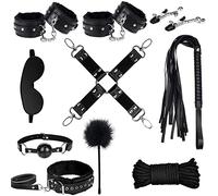 Set Bed Restraints, 10 Piezas BDSM Set con Restricciones, Bed Restraints Sets con Esposas, Juguetes Sexuales Eróticos para Parejas Amantes, Juego Sexual