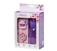 Set Biberón Morado 240 ml Chupete Cadenita - Dr Brown´s