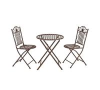 Set bistro biella 3-piezas metal 71 x 60 cm - marrón [en.casa]