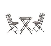 Set bistro biella 3-piezas metal 71 x 60 cm - verde oscuro [en.casa]