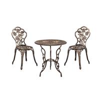 Set bistró de 3 piezas wakefield aluminio fundido 62xø59 cm bronce [casa.pro]