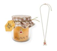 Set Bisutería Disney Winnie The Pooh para Niña y Mujer - Collar Dorado con Colgante Pooh y Caja Tarro “Hunny”, Latón 100%, Cadena Ajustable, Licencia Oficial, Regalo Cumpleaños