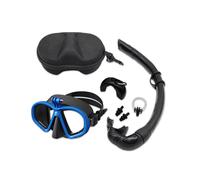 (Set blu GoPro) Máscara subacquea a bajo volumen con soporte GoPro Wet, máscara subacquea en vetro