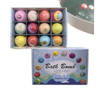 Set Bombas De Baño Bolas Sales Efervescentes Calman Hidratan Regalo Spa Lujo Mujeres Niñas Madres Esposas Cumpleaños San Valentín Aniversario 22.5x16x5.8cm 12 Piezas Nutre La Piel