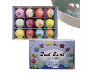 Set Bombas De Baño Bolas Sales Efervescentes Calman Hidratan Regalo Spa Lujo Mujeres Niñas Madres Esposas Cumpleaños San Valentín Aniversario 22.5x16x5.8cm 12 Piezas Nutre La Piel