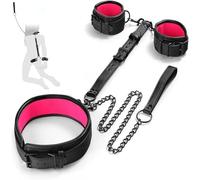 Set bondage de esposas de con collar ajustable y cuerda - Arneses flexibles para juegos de inmovilización en pareja - Accesorio erótico para control sensorial