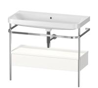 Set c-bonded Duravit Happy D.2 Plus con consola metálica y cajón, 975x490mm, sin agujero para grifo, HP4843N8484, Color: Decoración blanco supermate