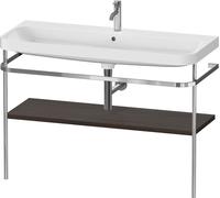 Set c-bonded Duravit Happy D.2 Plus con soporte metálico, 1175x490mm, 1 agujero para grifo, HP4839O69690000, Color: Nogal cepillado Chapa de madera auténtica