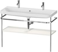 Set c-bonded Duravit Happy D.2 Plus con soporte metálico, 1175x490mm, 1 agujero para grifo, HP4849O39390000, Color: Nórdico Seda blanca laca mate