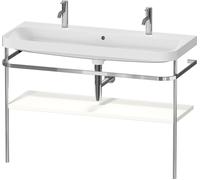 Set c-bonded Duravit Happy D.2 Plus con soporte metálico, 1175x490mm, 1 agujero para grifo, HP4849O84840000, Color: Decoración blanco supermate