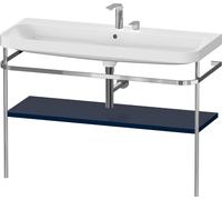 Set c-bonded Duravit Happy D.2 Plus con soporte metálico, 1175x490mm, 2 agujeros para grifo, HP4839E98980000, Color: Seda azul noche lacado mate