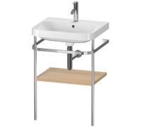 Set c-bonded Duravit Happy D.2 Plus con soporte metálico, 575x490mm, 1 agujero para grifo, HP4835O7171, Color: Roble mediterráneo Chapa de madera auténtica
