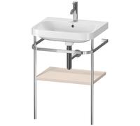 Set c-bonded Duravit Happy D.2 Plus con soporte metálico, 575x490mm, 1 agujero para grifo, HP4835O8383, Color: Decoración supermate color topo