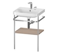 Set c-bonded Duravit Happy D.2 Plus con soporte metálico, 575x490mm, 2 agujeros para grifo, HP4835E7575, Color: Decoración de lino