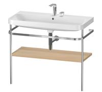 Set c-bonded Duravit Happy D.2 Plus con soporte metálico, 975x490mm, 2 agujeros para grifo, HP4838E7171, Color: Roble mediterráneo Chapa de madera auténtica