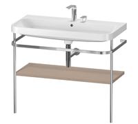 Set c-bonded Duravit Happy D.2 Plus con soporte metálico, 975x490mm, 2 agujeros para grifo, HP4838E7575, Color: Decoración de lino
