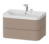 Set c-bonded Duravit Happy D.2 Plus suspendido, 775x490mm, 2 cajones, 2 agujeros para grifería, HP4347E7575, Color: Decoración de lino