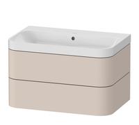 Set c-bonded Duravit Happy D.2 Plus suspendido, 775x490mm, 2 cajones, sin agujero para grifo, HP4347N8383, Color: Decoración supermate color topo