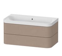 Set c-bonded Duravit Happy D.2 Plus suspendido, 975x490mm, 2 cajones, sin agujero para grifo, HP4348N7575, Color: Decoración de lino