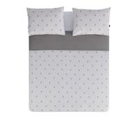 Scalpers - Juego de Cama Calavera de 3 Piezas - Funda Nórdica 240x220 + Funda Almohada (x2) 50x85-100% Algodón - 200TC - Gris Oscuro y Gris Claro