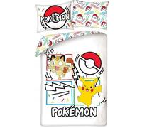 Set Cama Pokemon Funda Nórdica 140x200cm Personajes Pikachu Y Meowth Poliéster