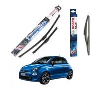 Set Cepillos Delanteros + Traseros Bosch AEROTWIN Adecuado para Fiat 500 312