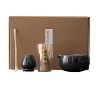 Set - Cerámica 4 Piezas | Kit Batidor Mat-cha, Accesorios Ceremonia Té Japonés | Batidor Y Soporte Para Preparación Diaria Y Principiantes