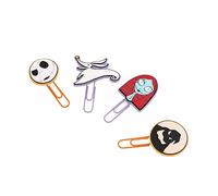 Set Clips con topper Disney Pesadilla antes de Navidad - Marcador de libros Disney, 4 marcapáginas Disney diferentes - Material escolar y papelería Disney, licencia oficial