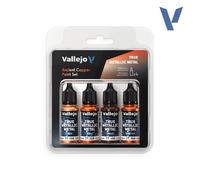 Vallejo Pintura True Metallic Metal Ancient Copper Set de 4 Colores para Pintura de Metales, Incluye BASE, LIGHT, SHADE y AIRBRUSH, Sistema BSL, Resultados Consistentes