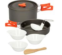 Set Cocina Camping Aktive Aluminio 8 Piezas Apilable, 16,7x16,7x8,9 Cm, Plateado