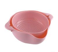 Set Colador Plástico para Frutas y Verduras Set Colador Plástico(Pink) | para Drenaje para rápido, agujeros uniformes, para lavado eficiente, preparación de comidas, ahorro de tiempo