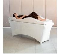 Set Colchón Wave con Memory Foam con Funda para Camilla estética, cosmética 180x60 cm Ideal para extensión de pestañas, PMU, tratamientos de Belleza - Crema