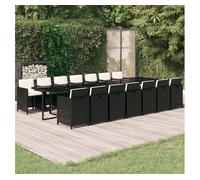 Set comedor de jardín 15 pzas con cojines ratán sintético negro vidaxl 387 cm