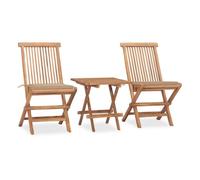 Set comedor de jardín plegable 3 piezas madera de teca cojines vidaxl