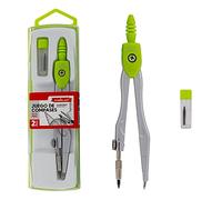 SET COMPÁS STARPLAST - 4 colores, incluye 1 tubo con mina, caja protectora, para oficina o uso escolar - VERDE