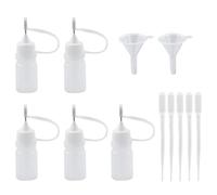 Set completo 5 botellas dosificadoras 5 ml con punta aguja, Botella Aplicadora con 2 Embudos 30 mm y 5 Pipetas 30 ml, Aplicador Pegamento con Punta Aguja,para bricolaje
