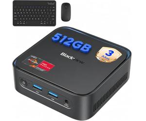 【Set Completo】Blackview MP50 Mini PC AMD Ryzen 5 (16GB RAM 512GB SSD) con Teclado y Ratón, Gráficos Radeon Vega 8, Win 11 Pro, HDMI/DP 4K,WiFi 5/BT 4.2,Mini Ordenador de Sobremesa para Oficina y Casa