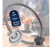 SET Completo Compatible con Junta de Goma Olla WMF Perfect y WMF Perfect Plus Ø22 + Valvula Indicadora de Cocción Ø3 + Válvula de Seguridad | Junta de Goma Olla Express | Apto Para Lavavajillas