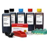 Set Completo con reseteador para Cartuchos PGI-570 CLI-571 con 5x250 ml Tinta de para Impresora Canon Pixma MG 5700, MG 6800, TS 5000 und TS 6000,Set: Tinta de Relleno, reseteos ilimitados (no OEM)