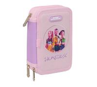 K-POP Demon Hunters - ICONIC - Estuche Escolar con 37 Útiles Incluidos, Estuche Infantil, Ideal para Niños de 5 a 14 Años, Cómodo y Versátil, Resistencia, 12.5x5.5x19.5 cm