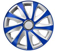 Tapacubos Drift Extra Plateado/Azul, 13 Pulgadas, Juego de 4 Unidades