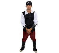 Set Completo: Disfraz de Hombre Traje Pirata Asaltante Stoertebeker L013
