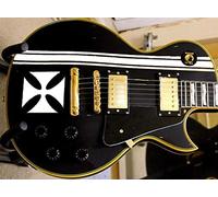 Set Completo pegatinas guitarra Iron Cross + Stripes+Inlays Stickers JH Vinyl Body Guitar & Bass Pegatinas (blanco)