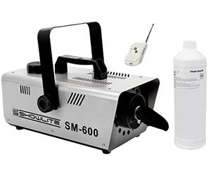 Set Completo Showlite SM-600 Máquina de Nieve 600W incl. Mando a Distancia | Alcance de salida: aprox. 3, Potencia: 600 vatios, Sin tiempo de calentamiento, Capacidad del tanque: 1 l, 5 x 19 x 14 cm