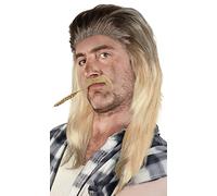 SET con Peluca Mullet + Barba - Peluca Rubio/Negro + Barba