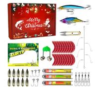 Set con señuelos de pesca - Accesorios de pesca de Navidad - Set de accesorios de cebo | para exteriores de agua dulce, río, lago, estanque, vacaciones, familia, noche, mañana, camping, viaje por