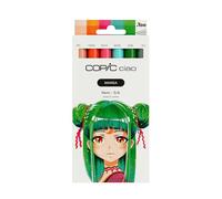 Set Copic Ciao MANGA Nami, set de rotuladores con 5 tonos verdes y azules brillantes, incl. 1 Multiliner 0,3 mm en verde, rotulador doble con punta de ancho medio y punta pincel